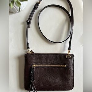 Vince Camuto Eris Crossbody Bag Women’s Dark Rum Pebbled Leather Purse